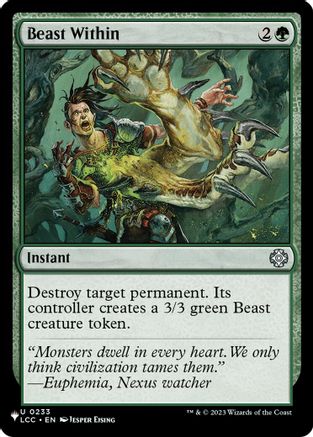 Beast Within (LCC-233) - The List