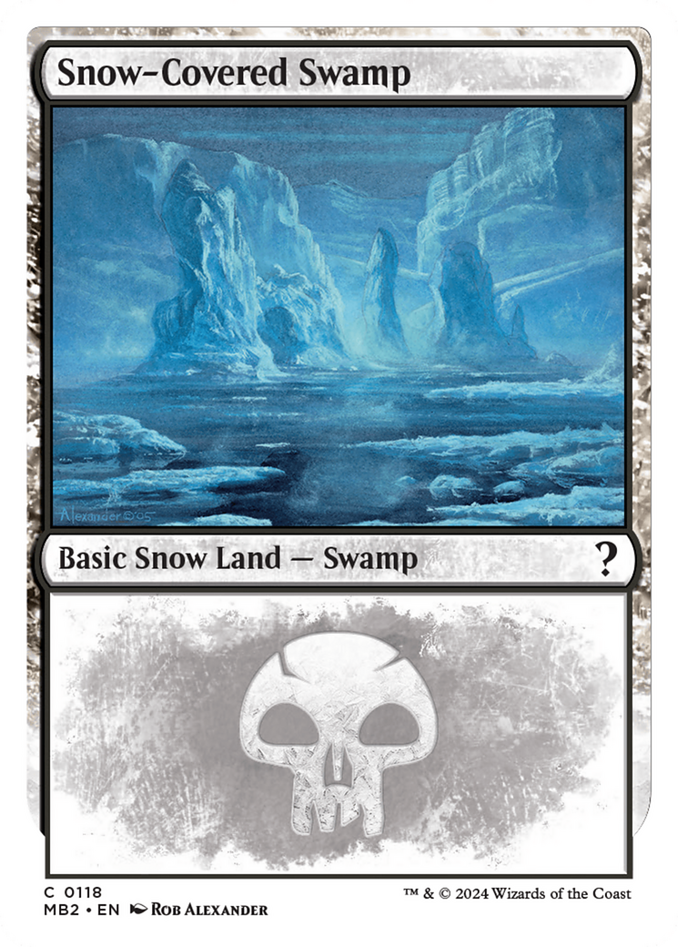 Snow-Covered Swamp (White Border) (118) - Mystery Booster 2