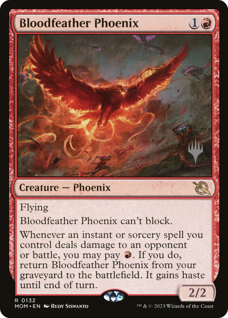 Bloodfeather Phoenix (132p) Foil - March of the Machine Promos