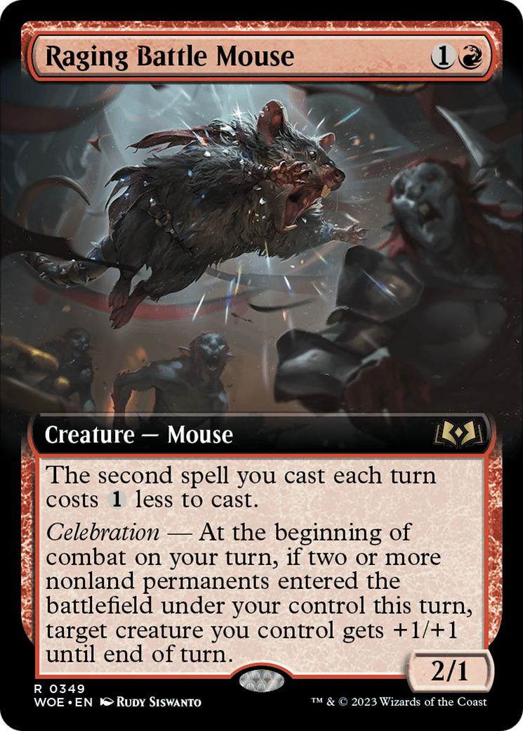 Raging Battle Mouse (Extended Art) (349) - Wilds of Eldraine