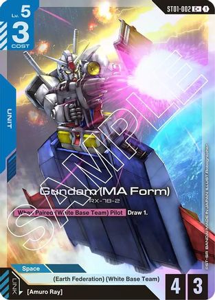 Gundam (MA Form) (C+) (ST01-002) Holofoil- Starter Deck 01 Heroic Beginnings