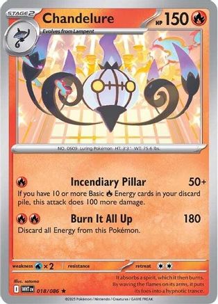 Chandelure (18) Reverse Holofoil - White Flare