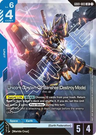 Unicorn Gundam 02 Banshee (Destroy Mode) (GD01-003) Holofoil- Newtype Rising