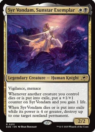 Syr Vondam, Sunstar Exemplar (231) - Edge of Eternities