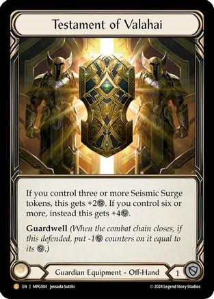 Testament of Valahai (MPG004) Rainbow Foil - Mastery Pack Guardian