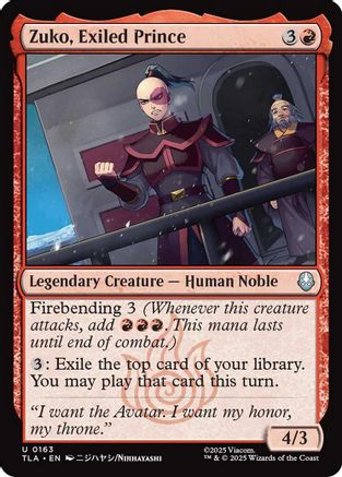 Zuko, Exiled Prince (163) Foil - Avatar: The Last Airbender