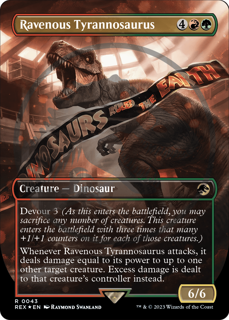 Ravenous Tyrannosaurus (Borderless) (043) Embossed Foil - Jurassic World Collection
