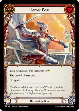 Heroic Pose (Red) (SUP057) Rainbow Foil - Super Slam