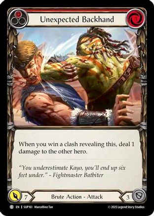 Unexpected Backhand (Red) (SUP161) Rainbow Foil - Super Slam