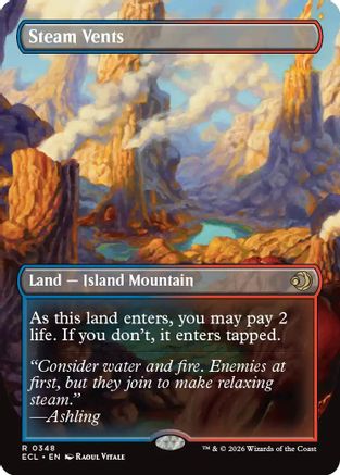 Steam Vents (Borderless) (348) Foil - Lorwyn Eclipsed