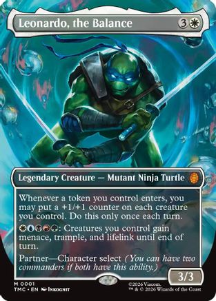 Leonardo, the Balance (Borderless) (001) Foil - Commander: Teenage Mutant Ninja Turtles