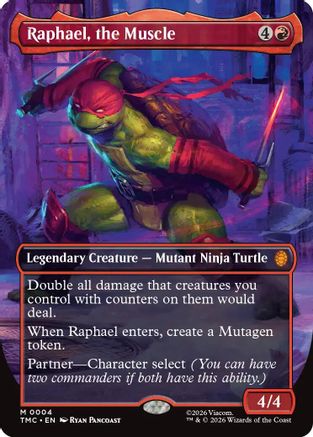 Raphael, the Muscle (Borderless) (004) Foil - Commander: Teenage Mutant Ninja Turtles
