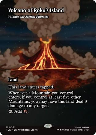 Volcano of Roku's Island – Valakut, the Molten Pinnacle (Borderless) (061) - Avatar: The Last Airbender: Eternal-Legal