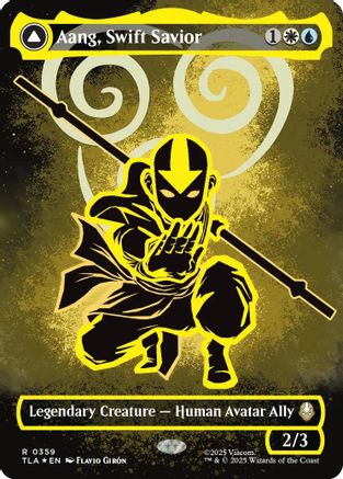 Aang, Swift Savior (Borderless) (Neon Ink Foil) (359) Foil - Avatar: The Last Airbender