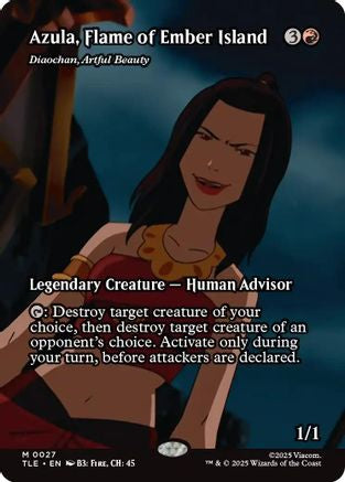 Azula, Flame of Ember Island – Diaochan, Artful Beauty (Borderless) (027) Foil - Avatar: The Last Airbender: Eternal-Legal