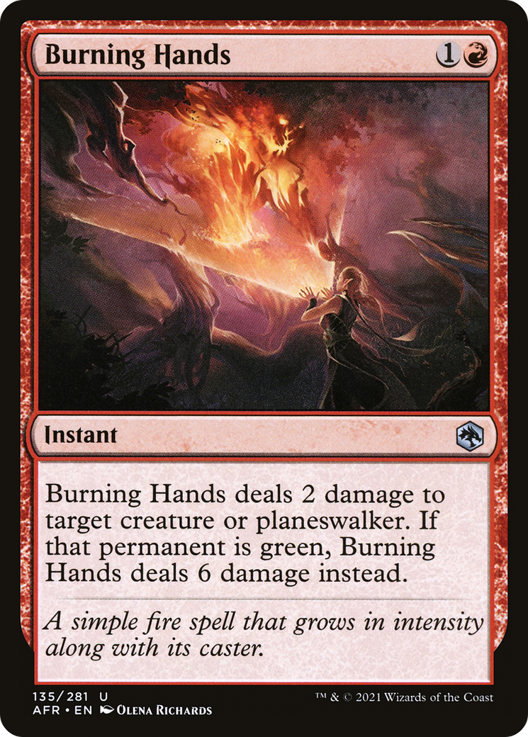 Burning Hands (135) Foil - Adventures in the Forgotten Realms
