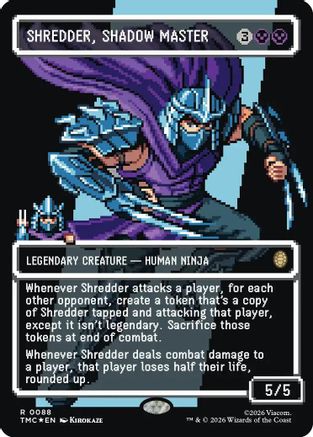 Shredder, Shadow Master (Borderless) (Surge Foil) (088) Foil - Commander: Teenage Mutant Ninja Turtles