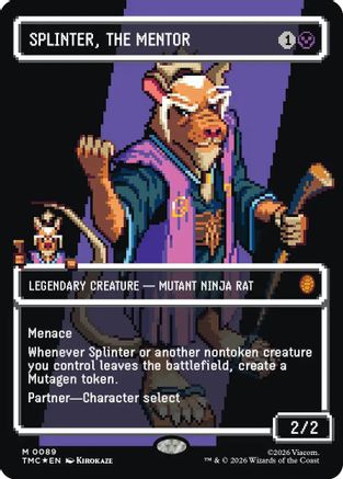 Splinter, the Mentor (Borderless) (Surge Foil) (089) Foil - Commander: Teenage Mutant Ninja Turtles