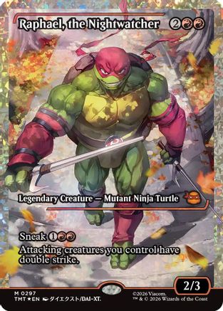 Raphael, the Nightwatcher (Showcase) (Fracture Foil) (297) Foil - Teenage Mutant Ninja Turtles