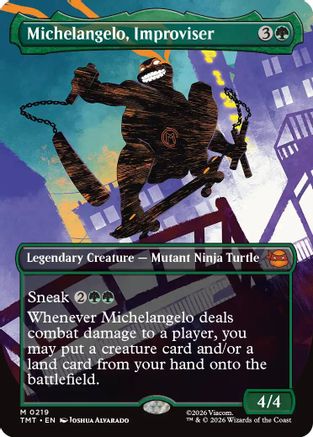 Michelangelo, Improviser (Borderless) (219) - Teenage Mutant Ninja Turtles