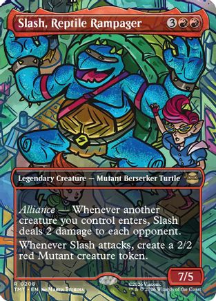 Slash, Reptile Rampager (Borderless) (208) - Teenage Mutant Ninja Turtles