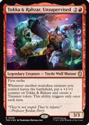 Tokka & Rahzar, Unsupervised (Surge Foil) (028) Foil - Commander: Teenage Mutant Ninja Turtles