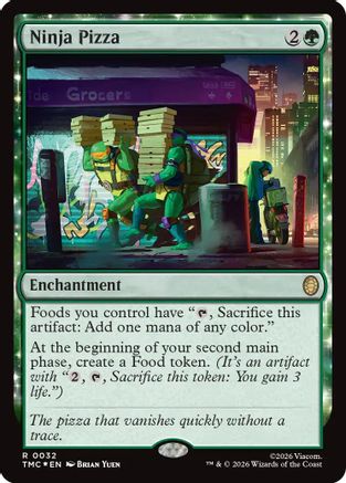 Ninja Pizza (Surge Foil) (032) Foil - Commander: Teenage Mutant Ninja Turtles