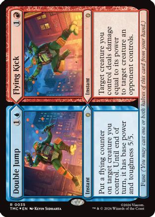 Double Jump // Flying Kick (Surge Foil) (035) Foil - Commander: Teenage Mutant Ninja Turtles