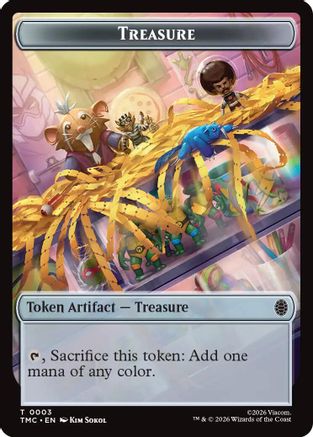 Treasure // Clue Double-Sided Token (3 // 2) Foil - Commander: Teenage Mutant Ninja Turtles
