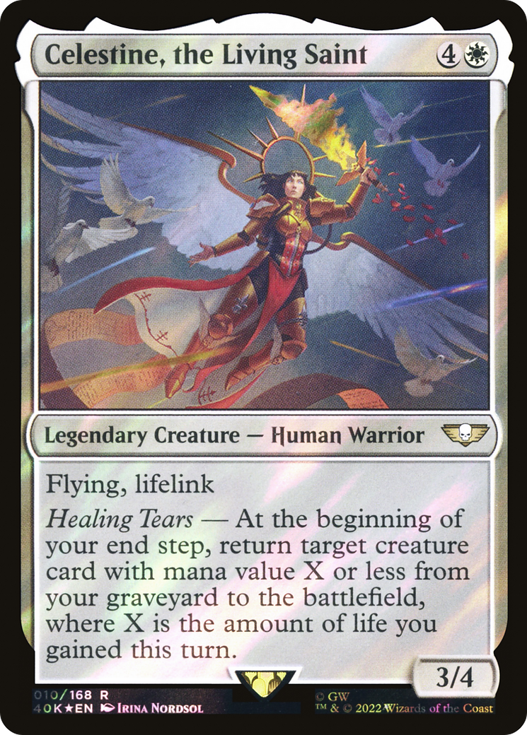 Celestine, the Living Saint (010) Surge Foil - Warhammer 40,000 Commander