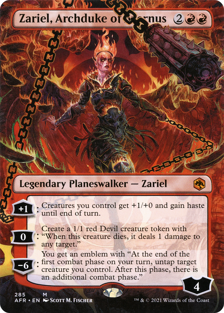 Zariel, Archduke of Avernus (Borderless) (285) Foil - Adventures in the Forgotten Realms
