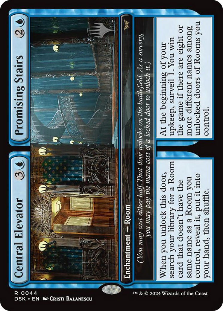 Central Elevator // Promising Stairs (044) Foil - Duskmourn: House of Horror Promos