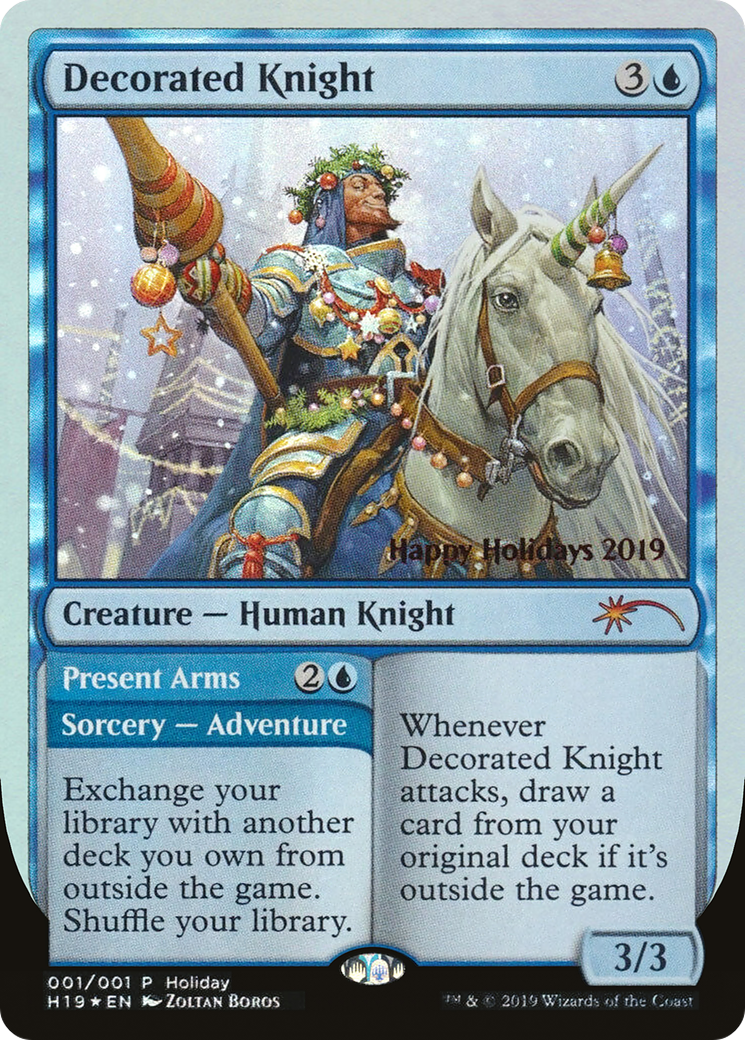 Decorated Knight // Present Arms (019) Foil - Happy Holidays