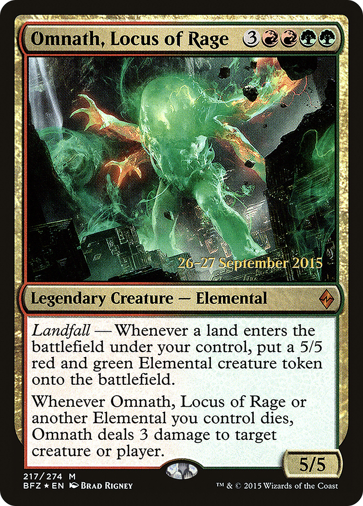 Omnath, Locus of Rage (217) Foil - Battle for Zendikar Promos