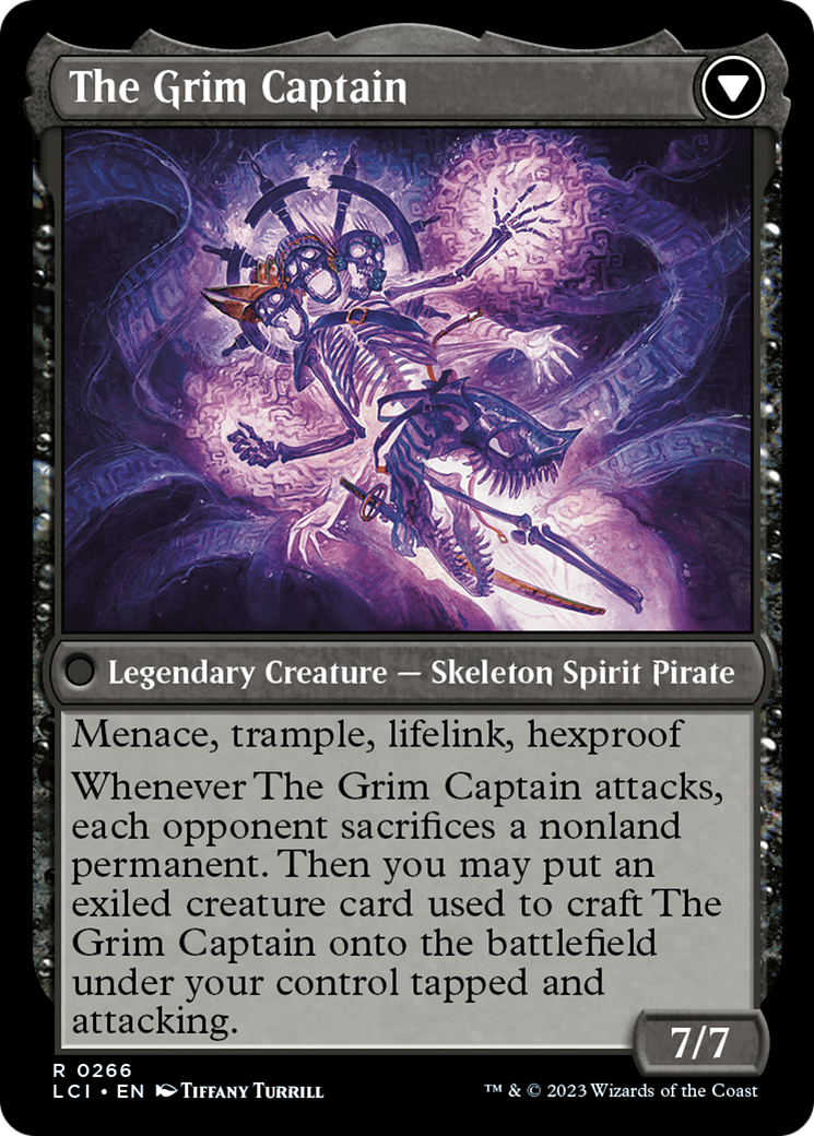 Throne of the Grim Captain // The Grim Captain (Prerelease) (266s) Foil - The Lost Caverns of Ixalan