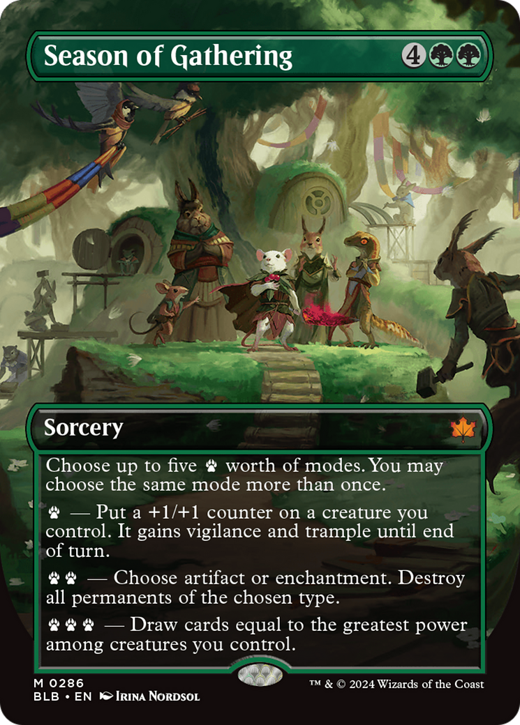 Season of Gathering (Borderless) (Showcase) (286) Foil - Bloomburrow