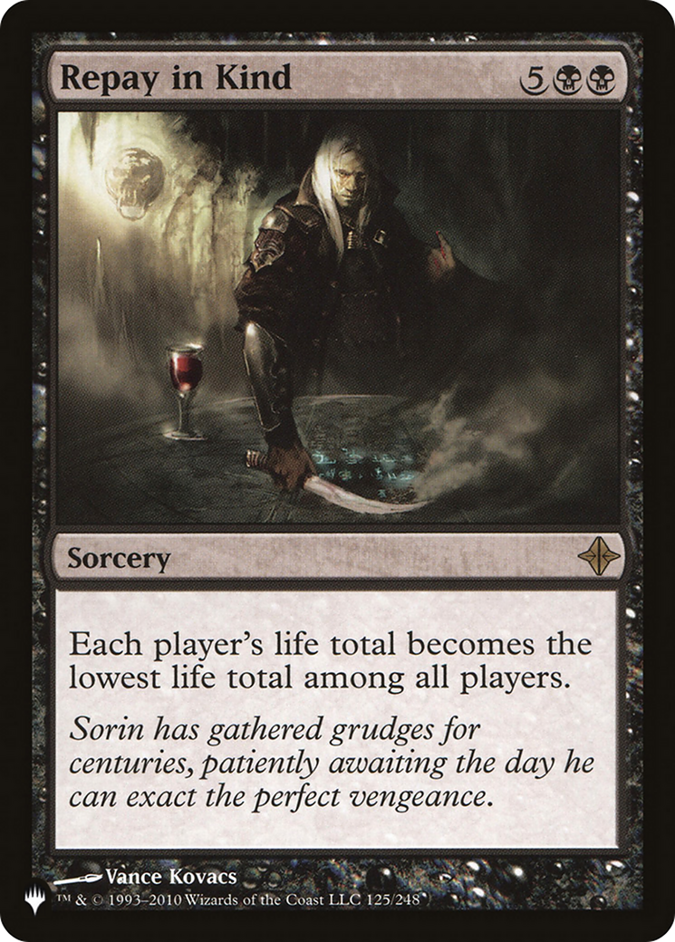 Repay in Kind (125/248) - The List
