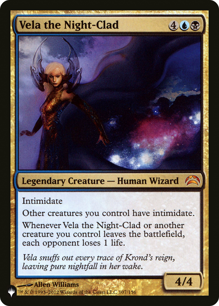Vela the Night-Clad (PC2-107) - The List