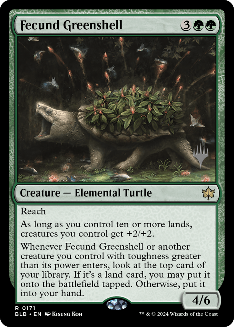 Fecund Greenshell (171) Foil - Bloomburrow Promos