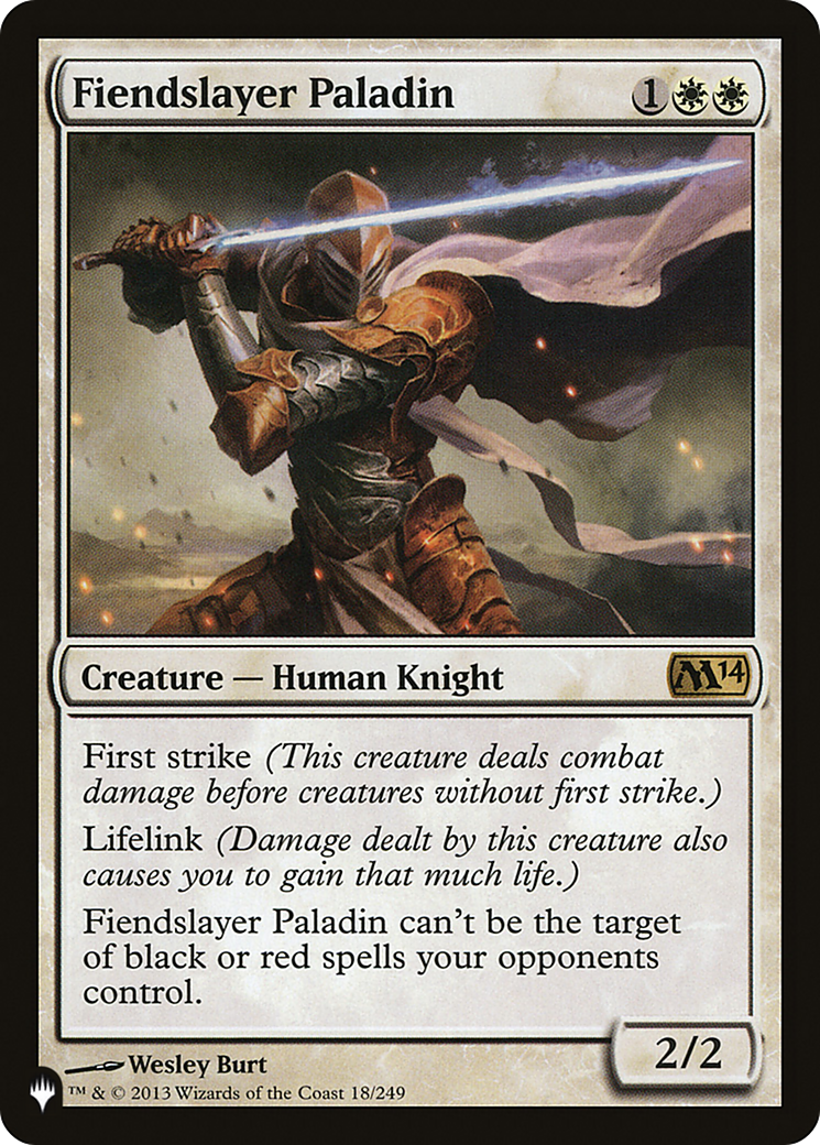 Fiendslayer Paladin (M14-18) - The List