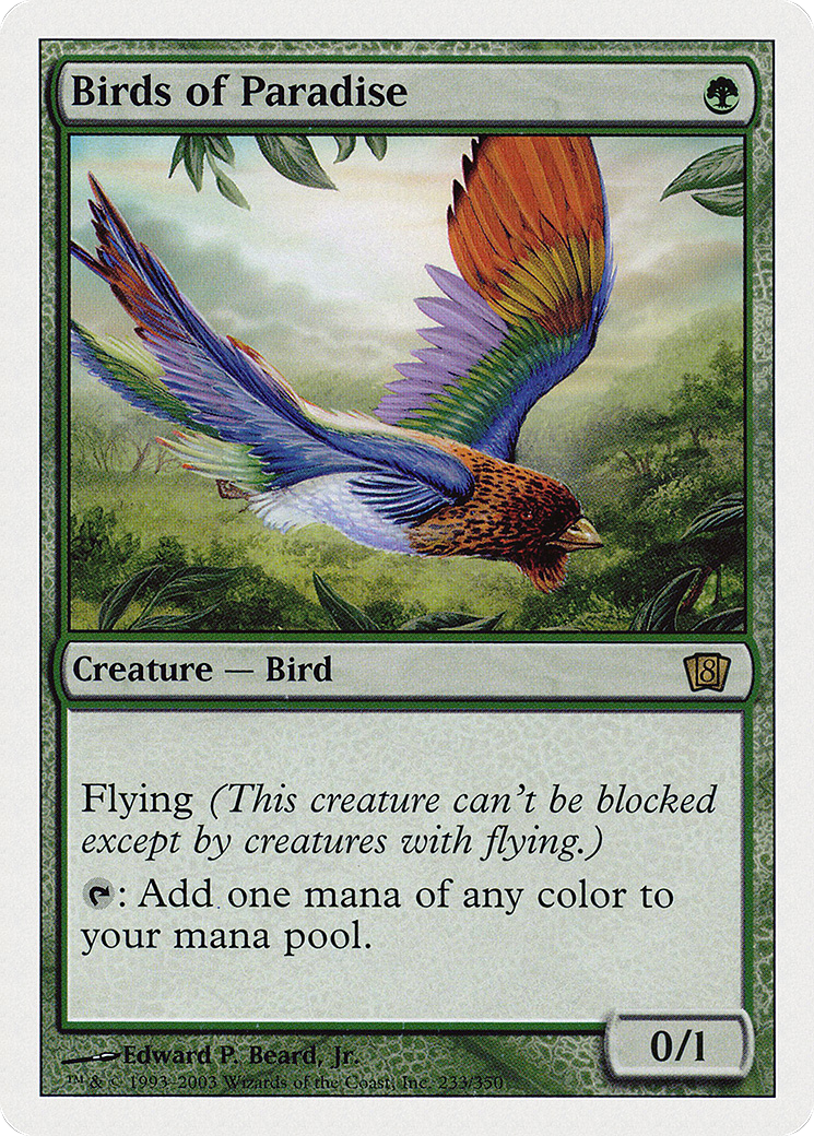 Birds of Paradise (233) Foil - Eighth Edition