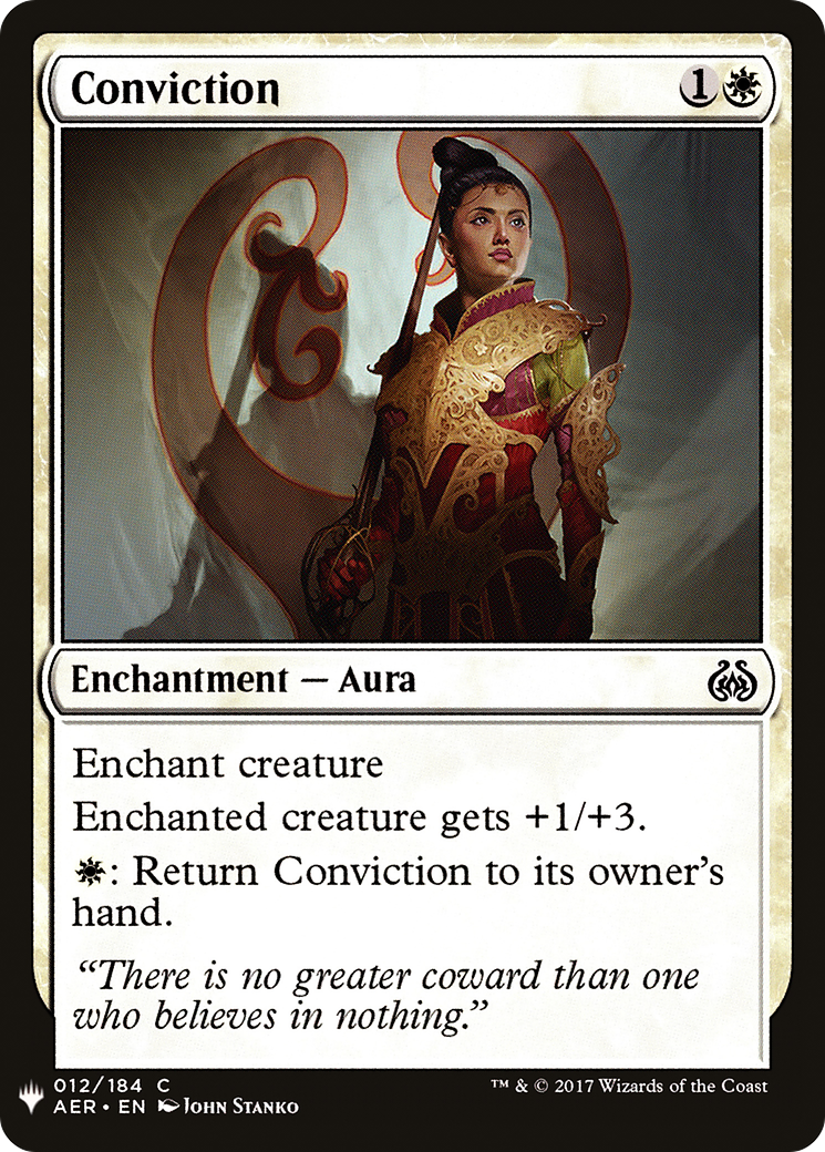 Conviction (AER-12) - The List