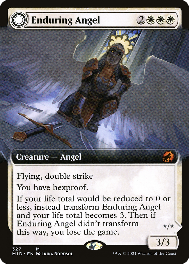 Enduring Angel // Angelic Enforcer (Extended Art) (327) - Innistrad: Midnight Hunt