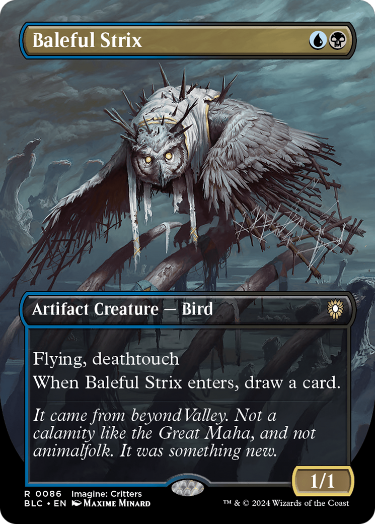 Baleful Strix (Borderless) (086) - Bloomburrow Commander