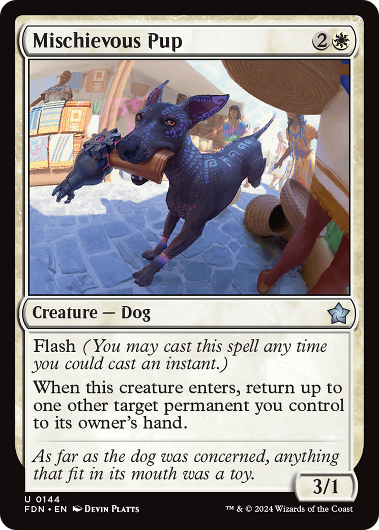 Mischievous Pup (144) Foil - Foundations