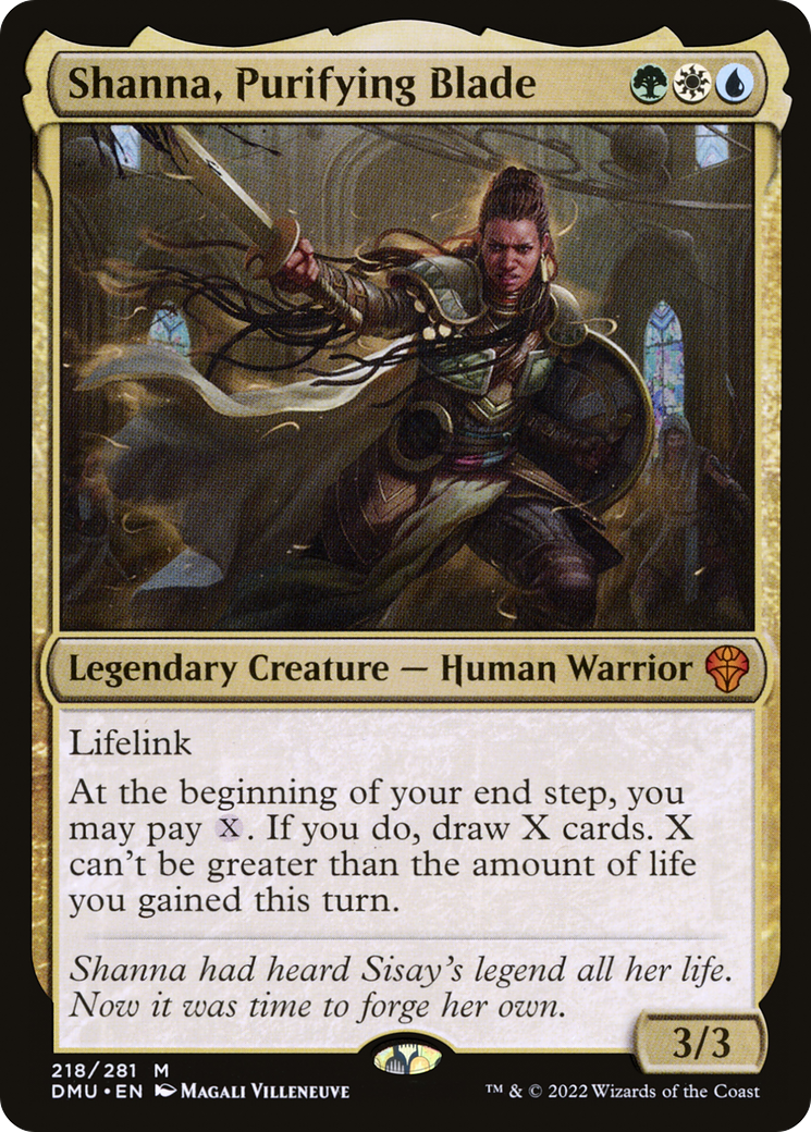 Shanna, Purifying Blade (218) - Dominaria United