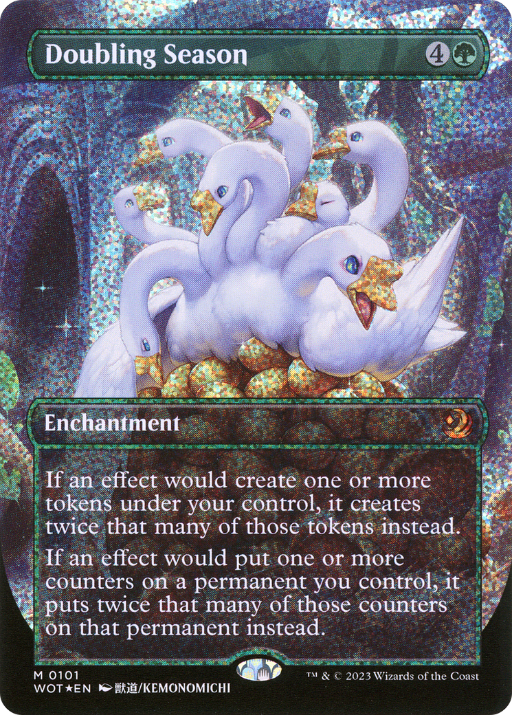 Doubling Season (Anime Borderless) (Confetti Foil) (101) Foil - Wilds of Eldraine: Enchanting Tales