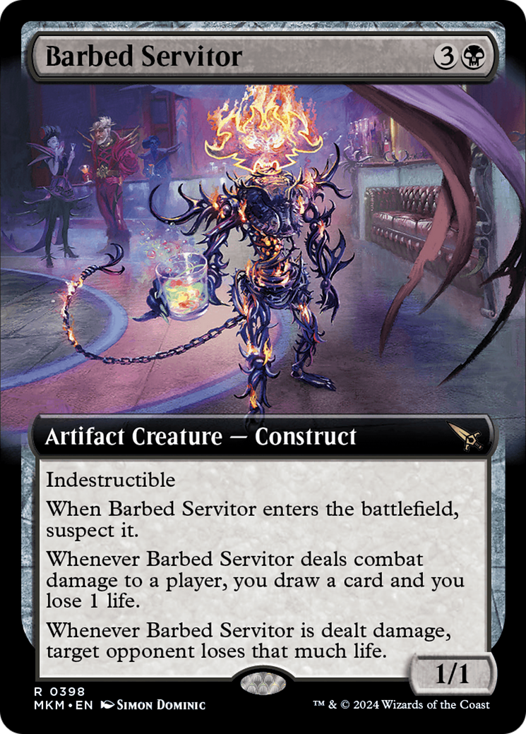 Barbed Servitor (Extended Art) (398) Foil - Murders at Karlov Manor