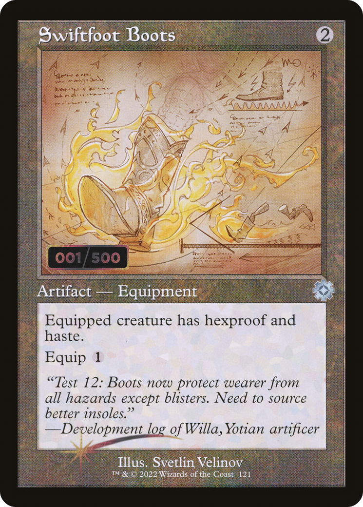 Swiftfoot Boots (Schematic) (Serial Numbered) (Retro) (121) Foil - The Brothers' War Retro Artifacts