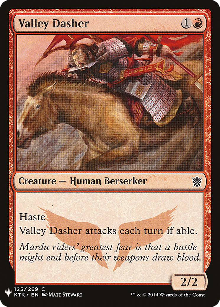 Valley Dasher (KTK-125) - The List